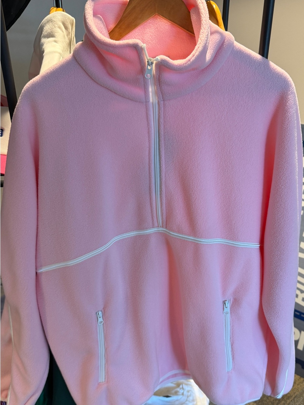GOLD HINGE | Almond Blossom Minimalistic Half-Zip Pullover - Picture 7 of 7